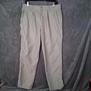 Mens Columbia XCO Hiking Travel Pants Size 32 Beige Straight Leg Inseam 32